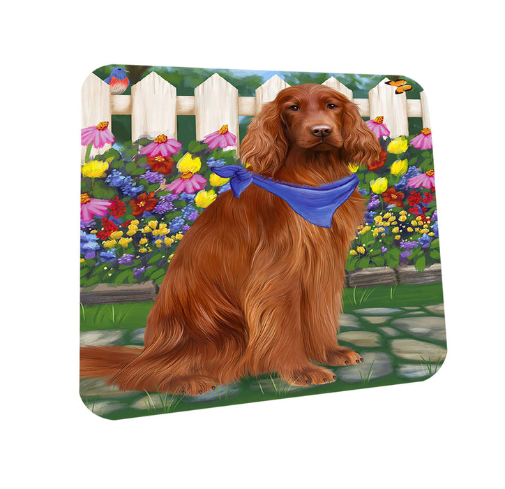 Spring Floral Irish Setter Dog Coasters Set of 4 CST52222