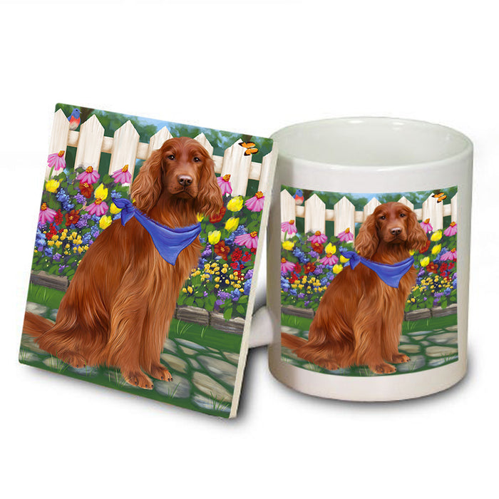 Spring Floral Irish Setter Dog Mug and Coaster Set MUC52203