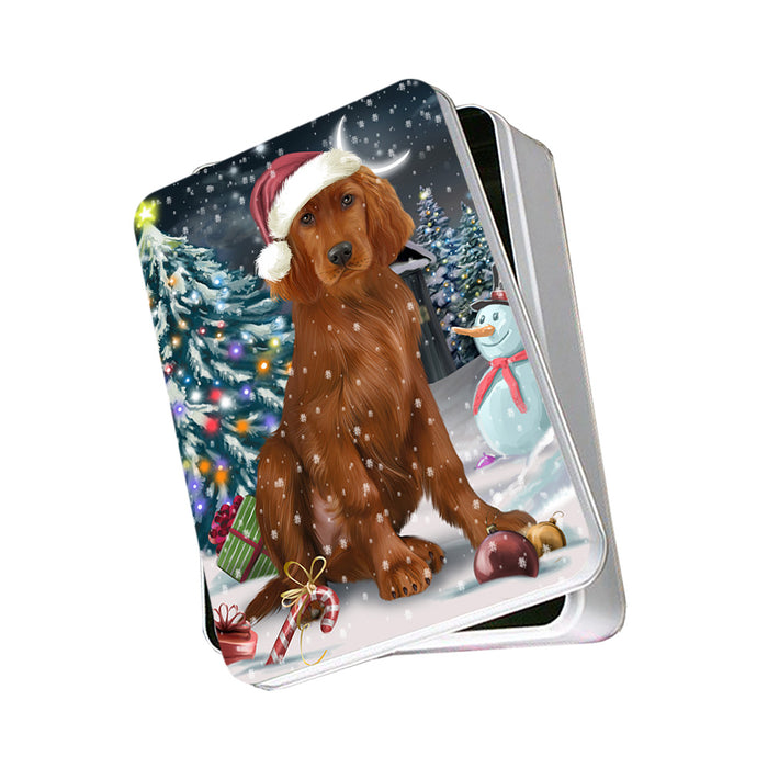 Have a Holly Jolly Irish Setter Dog Christmas Photo Storage Tin PITN51660