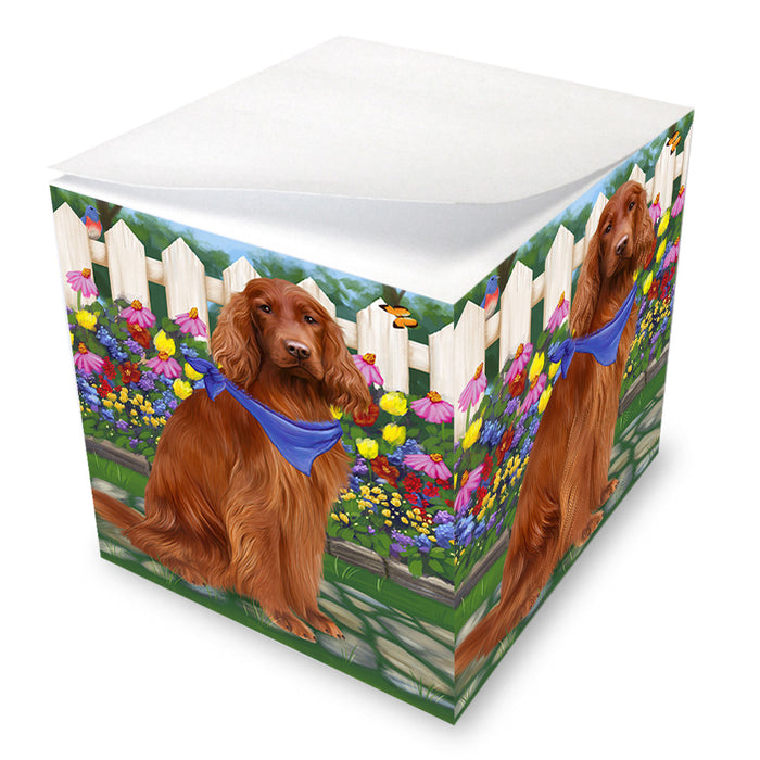 Spring Floral Irish Setter Dog Note Cube NOC52211