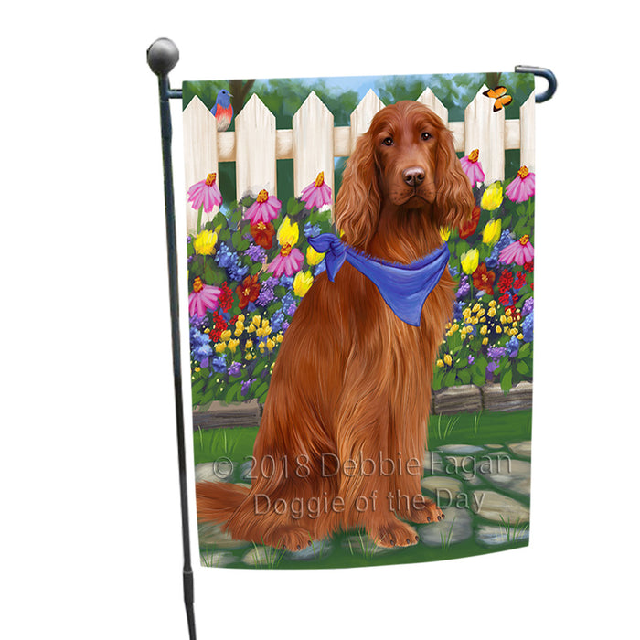 Spring Floral Irish Setter Dog Garden Flag GFLG52208