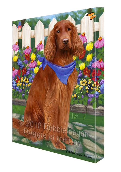 Spring Floral Irish Setter Dog Canvas Print Wall Art Décor CVS87164