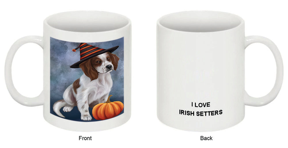 Happy Halloween Irish Setter Dog Wearing Witch Hat with Pumpkin Coffee Mug MUG50185