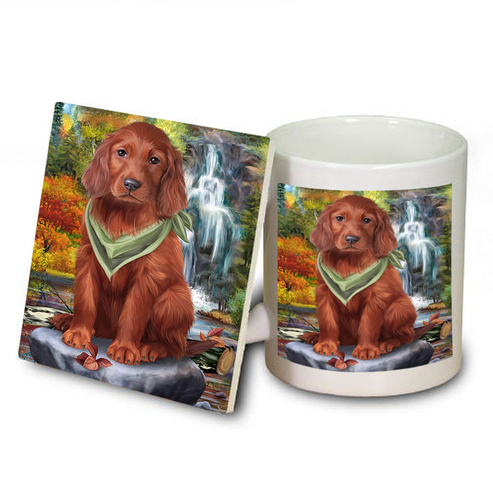 Scenic Waterfall Irish Setter Dog Mug and Coaster Set MUC51895