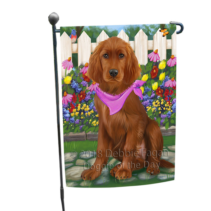 Spring Floral Irish Setter Dog Garden Flag GFLG52209