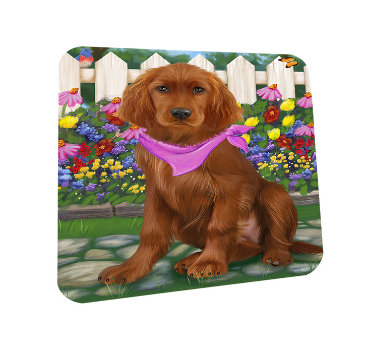 Spring Floral Irish Setter Dog Coasters Set of 4 CST52223