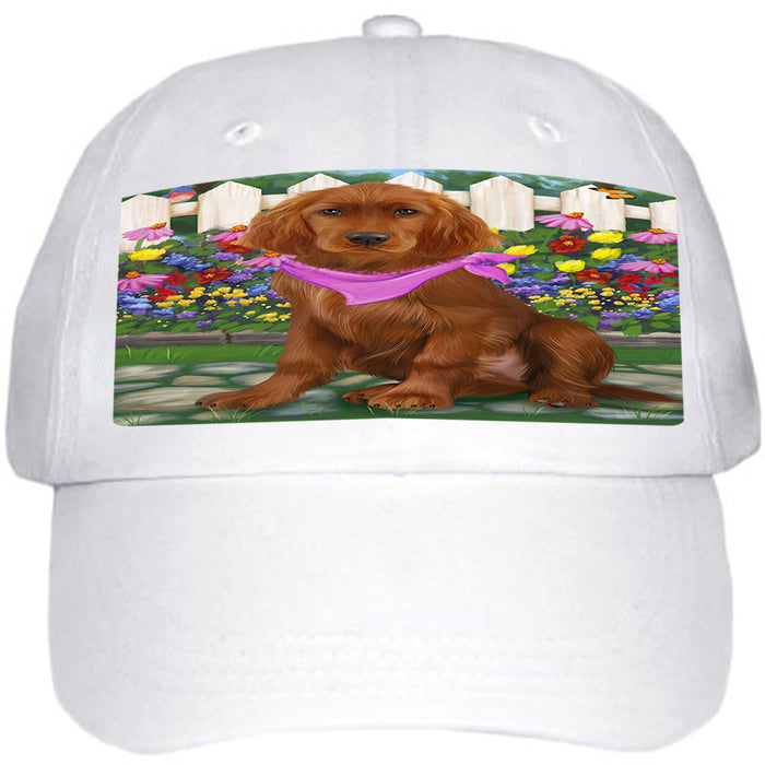 Spring Floral Irish Setter Dog Ball Hat Cap HAT60525