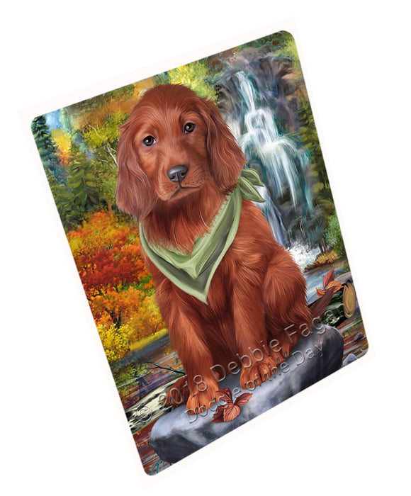 Scenic Waterfall Irish Setter Dog Large Refrigerator / Dishwasher Magnet RMAG71916