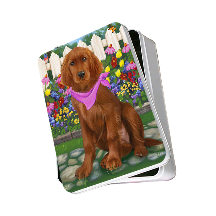 Spring Floral Irish Setter Dog Photo Storage Tin PITN52264