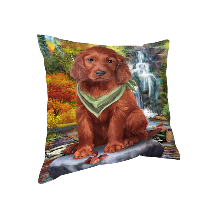 Scenic Waterfall Irish Setter Dog Pillow PIL63976