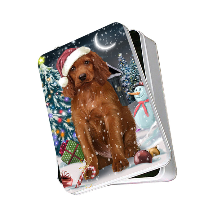 Have a Holly Jolly Irish Setter Dog Christmas Photo Storage Tin PITN51661