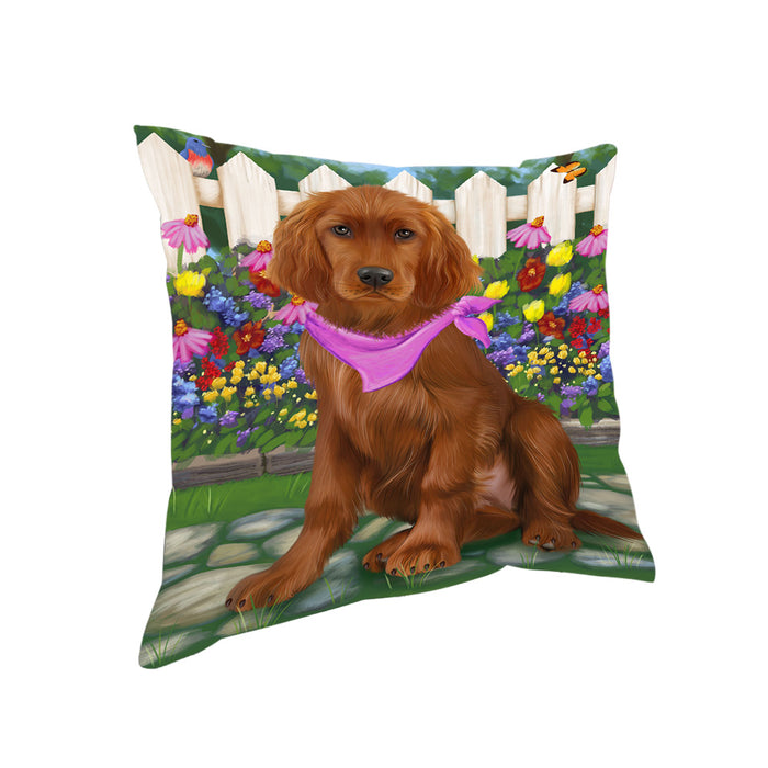 Spring Floral Irish Setter Dog Pillow PIL65212