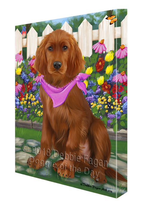 Spring Floral Irish Setter Dog Canvas Print Wall Art Décor CVS87173