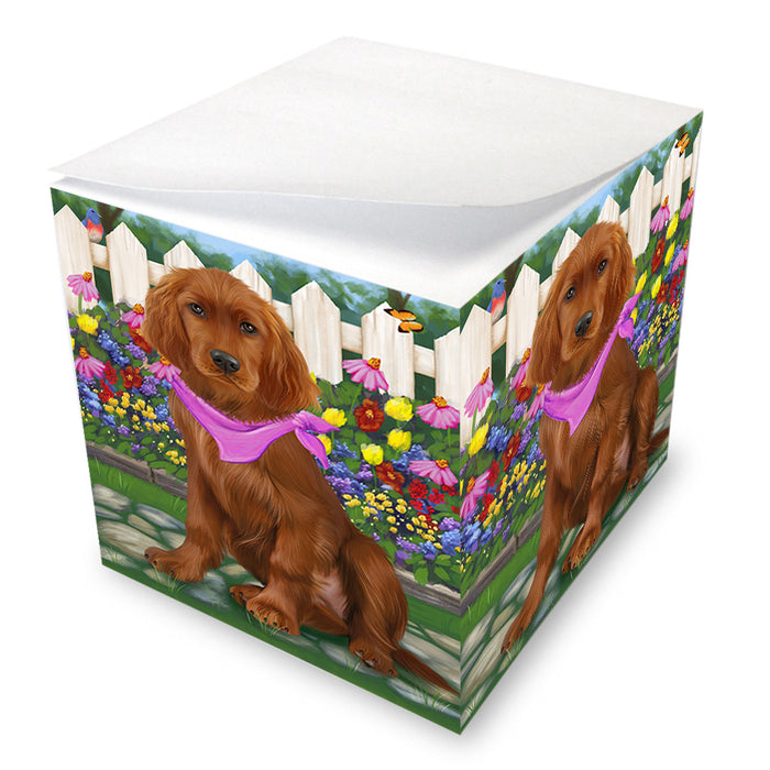 Spring Floral Irish Setter Dog Note Cube NOC52212