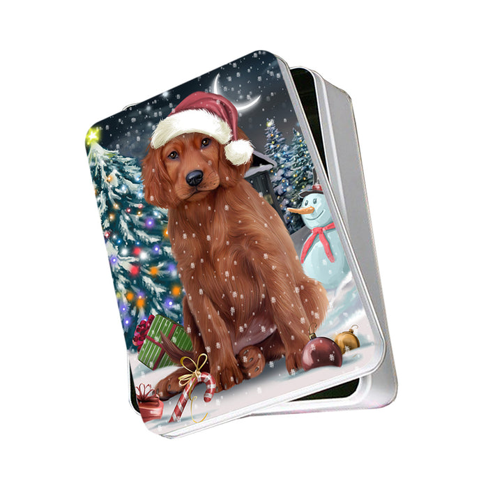 Have a Holly Jolly Irish Setter Dog Christmas Photo Storage Tin PITN51662
