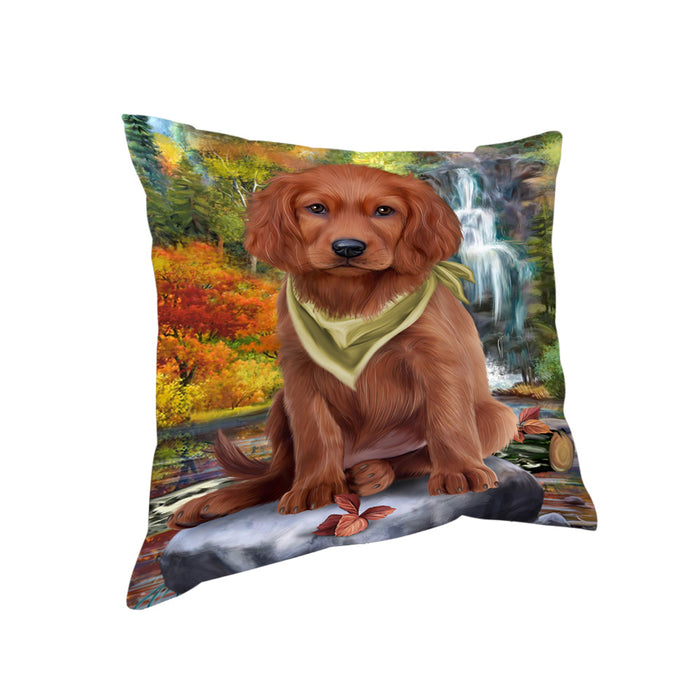 Scenic Waterfall Irish Setter Dog Pillow PIL63980
