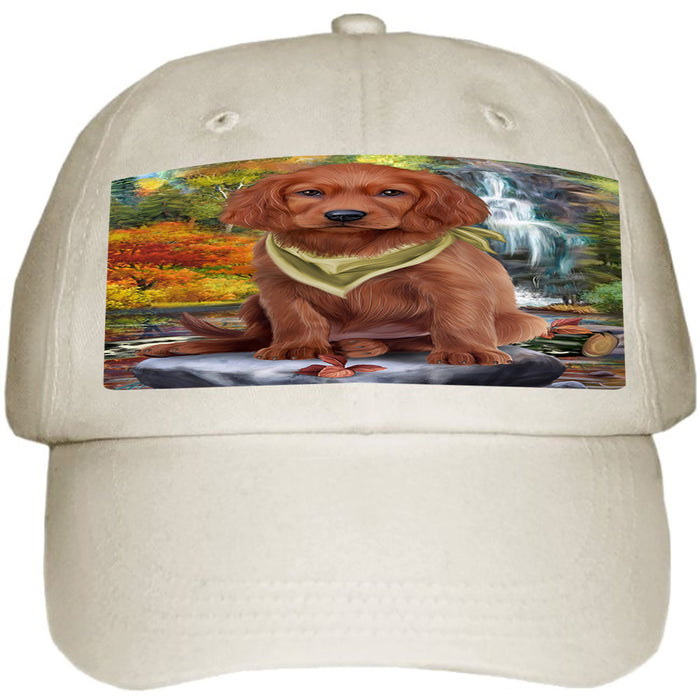 Scenic Waterfall Irish Setter Dog Ball Hat Cap HAT59445