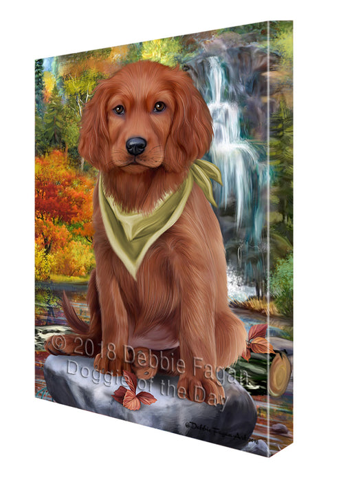 Scenic Waterfall Irish Setter Dog Canvas Print Wall Art Décor CVS84401