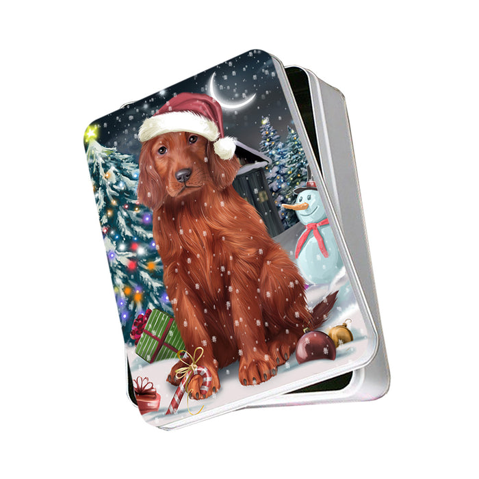 Have a Holly Jolly Irish Setter Dog Christmas Photo Storage Tin PITN51663