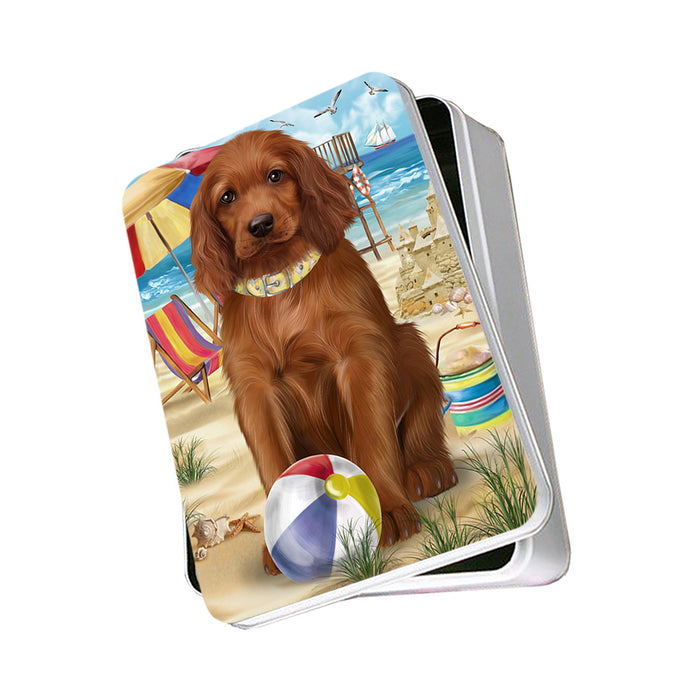 Pet Friendly Beach Irish Setter Dog Photo Storage Tin PITN51577