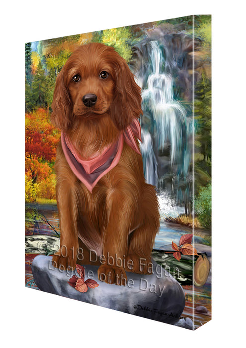 Scenic Waterfall Irish Setter Dog Canvas Print Wall Art Décor CVS84410