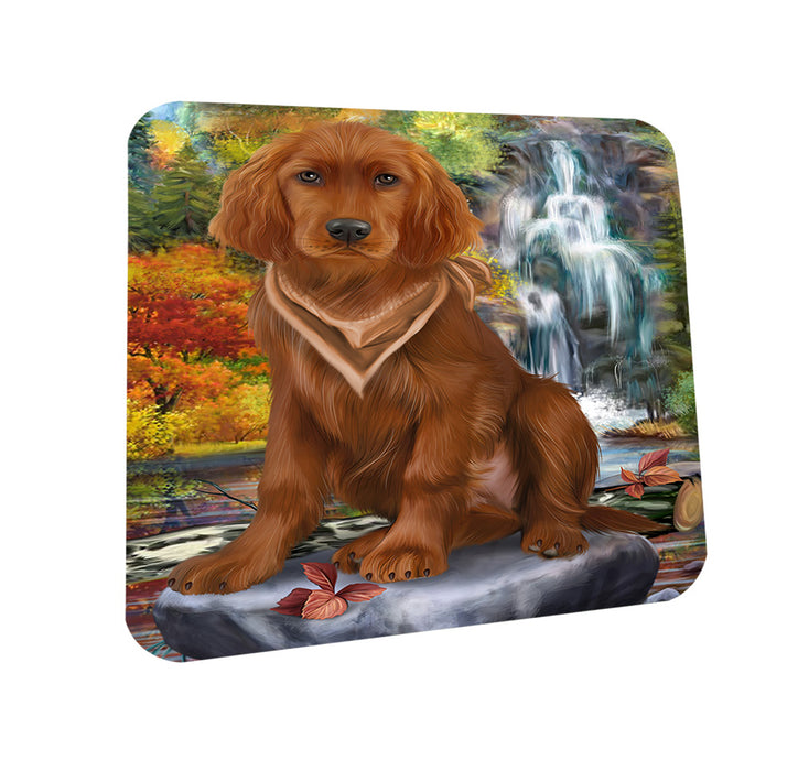 Scenic Waterfall Irish Setter Dog Coasters Set of 4 CST51865