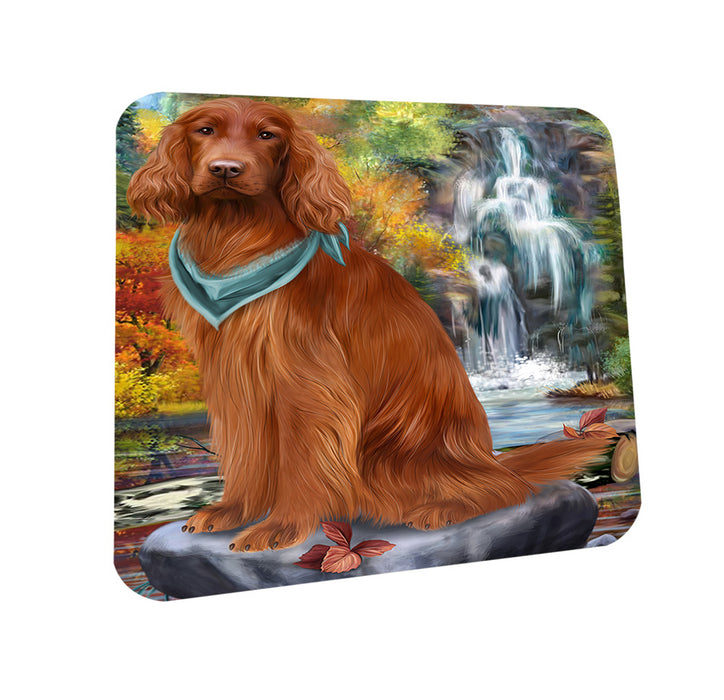 Scenic Waterfall Irish Setter Dog Coasters Set of 4 CST51866