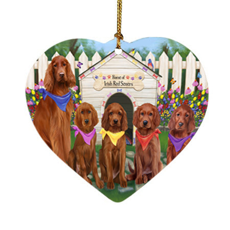 Spring Dog House Irish Setters Dog Heart Christmas Ornament HPOR52209