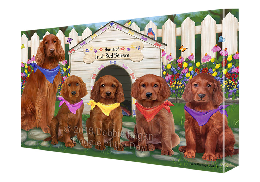 Spring Dog House Irish Setters Dog Canvas Print Wall Art Décor CVS86678