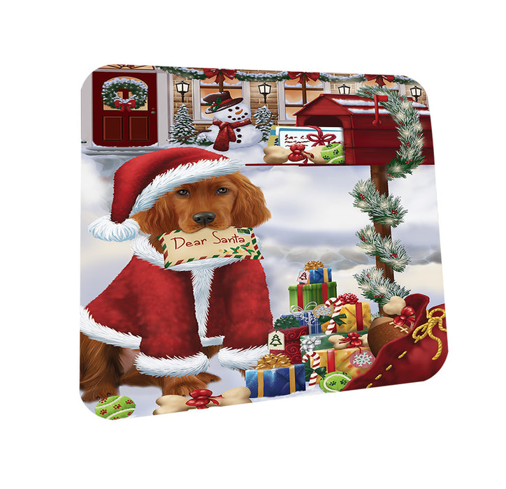 Irish Setter Dog Dear Santa Letter Christmas Holiday Mailbox Coasters Set of 4 CST53500
