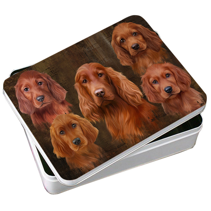 Rustic 5 Irish Setter Dog Photo Storage Tin PITN54080