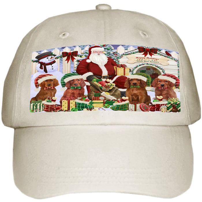 Christmas Dog House Irish Setters Dog Ball Hat Cap HAT61548