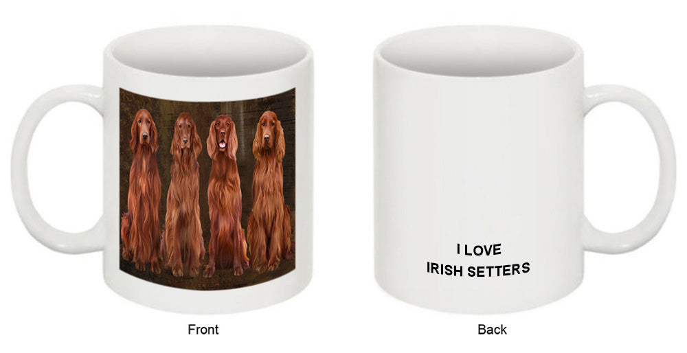 Rustic 4 Irish Setters Dog Coffee Mug MUG49760