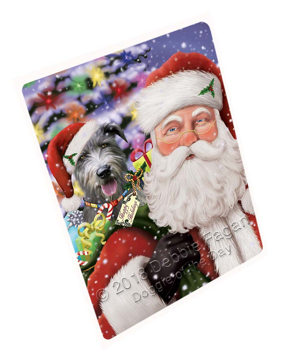 Santa Carrying Irish Wolfhound Dog and Christmas Presents Large Refrigerator / Dishwasher Magnet RMAG95316