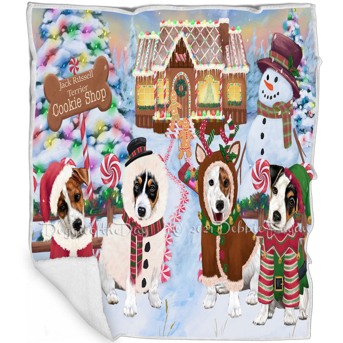 Holiday Gingerbread Cookie Shop Jack Russell Terriers Dog Blanket BLNKT127092