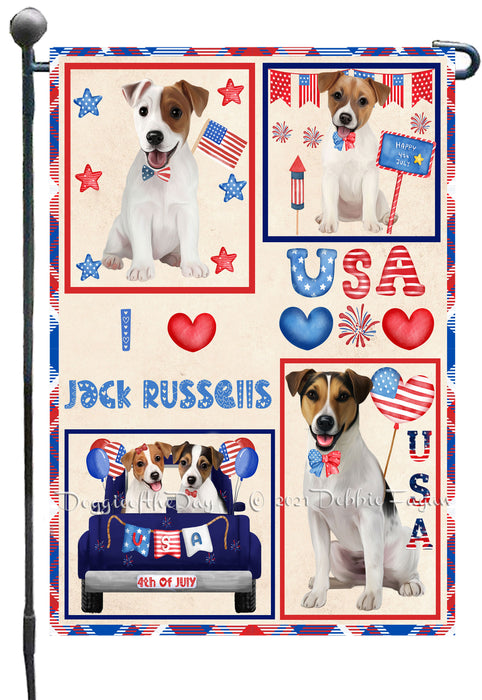 4th of July Independence Day I Love USA Jack Russell Dogs Garden Flag GFLG66910