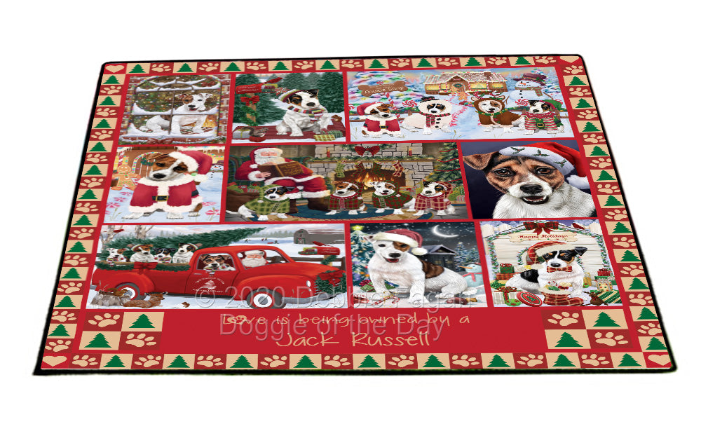 Love is Being Owned Christmas Jack Russell Terrier Dogs Floormat FLMS54877