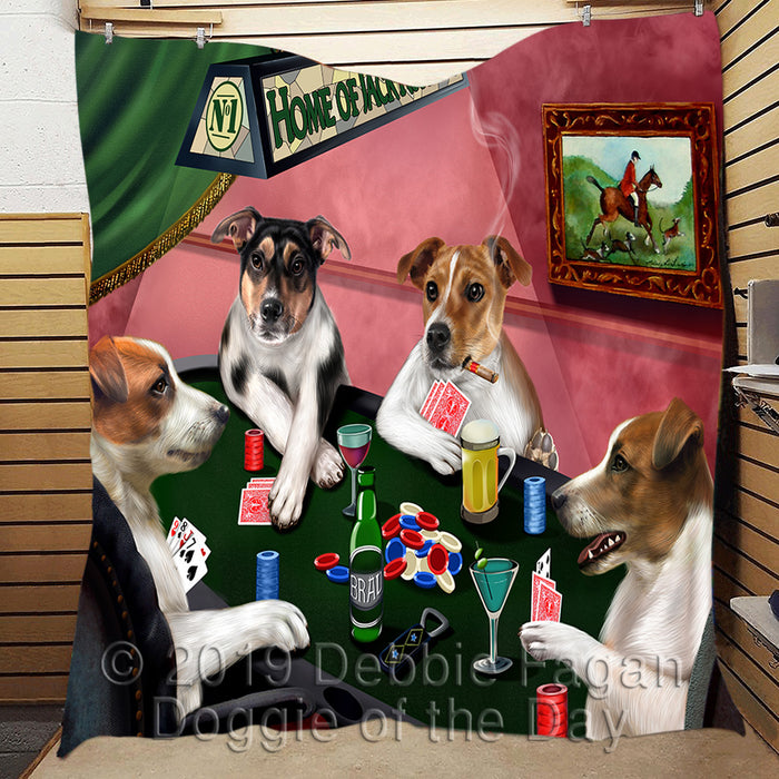 Home of  Jack Russell Dogs Playing Poker Quilt