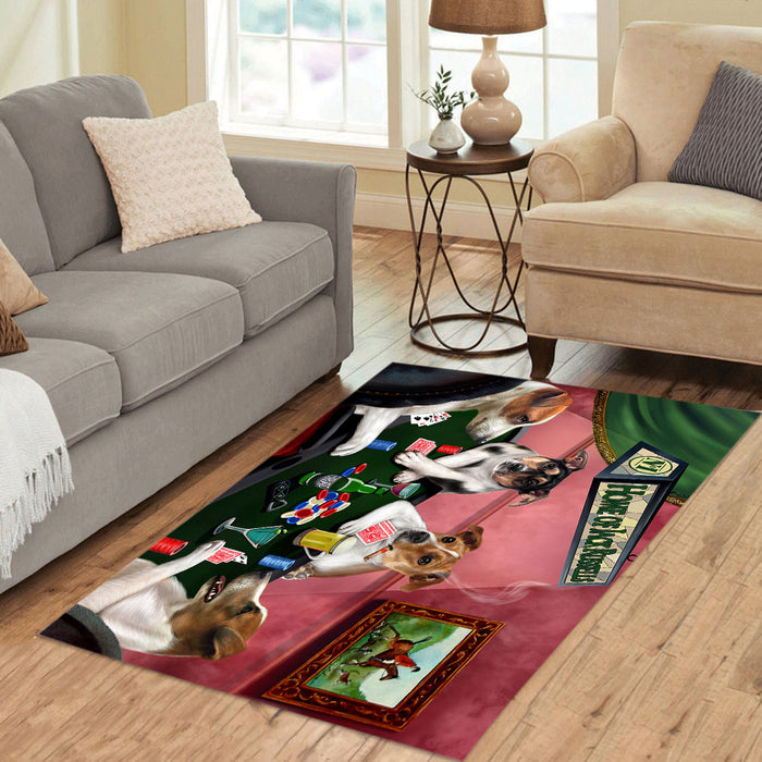 Home of  Jack Russell Dogs Playing Poker Area Rug
