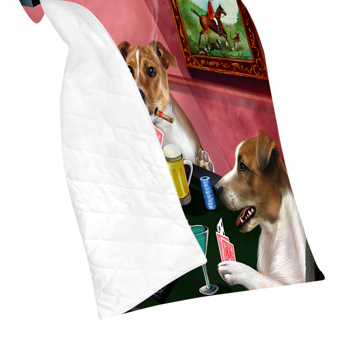 Home of  Jack Russell Dogs Playing Poker Quilt