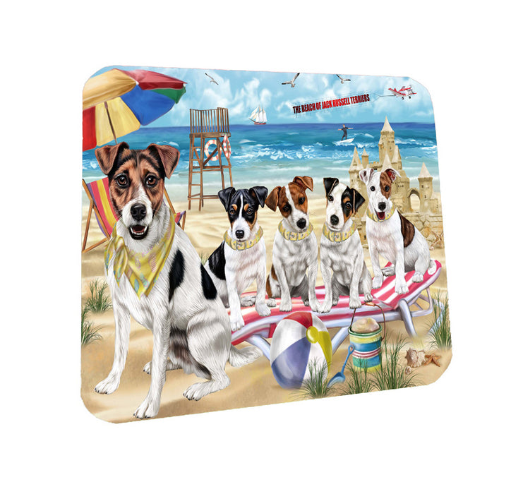 Pet Friendly Beach Jack Russell Terrier Dogs Coasters Set of 4 CSTA58100