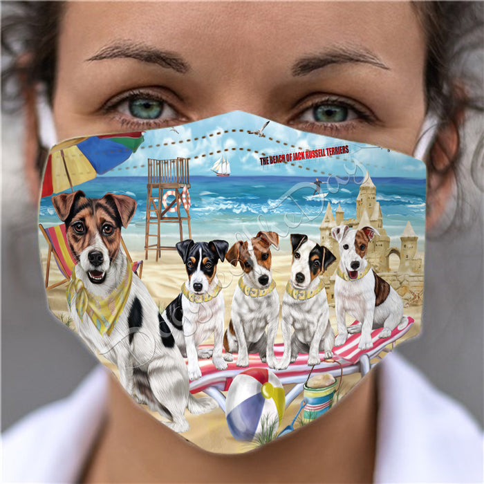 Pet Friendly Beach Jack Russell Dogs Face Mask FM49111