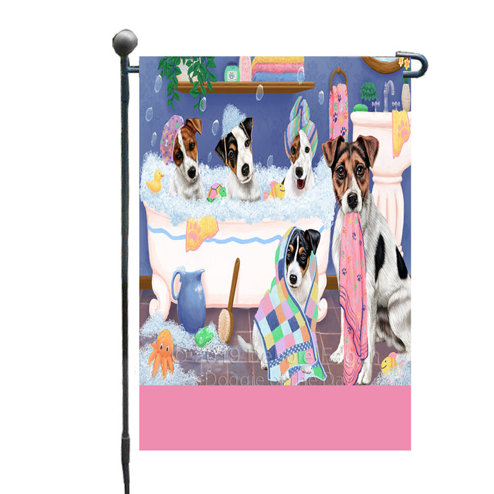 Personalized Rub A Dub Dogs In A Tub Jack Russell Terrier Dogs Custom Garden Flag GFLG64884