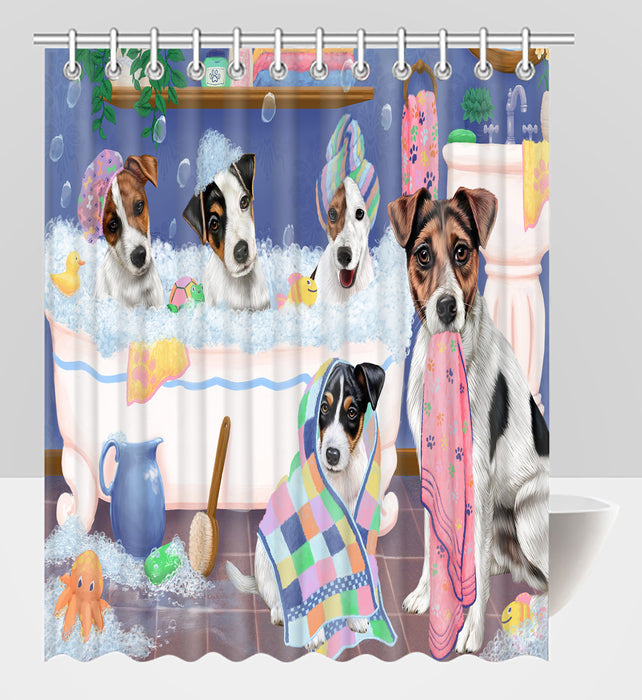 Rub A Dub Dogs In A Tub Jack Russell Dogs Shower Curtain