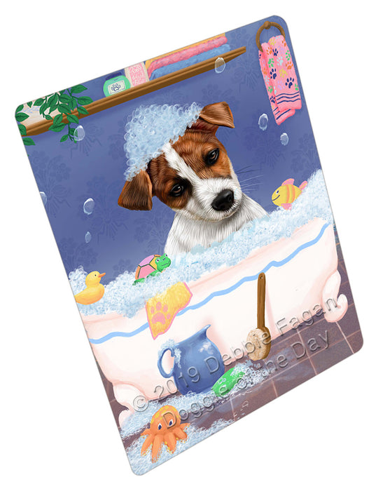 Rub A Dub Dog In A Tub Jack Russell Terrier Dog Cutting Board - For Kitchen - Scratch & Stain Resistant - Designed To Stay In Place - Easy To Clean By Hand - Perfect for Chopping Meats, Vegetables, CA81736