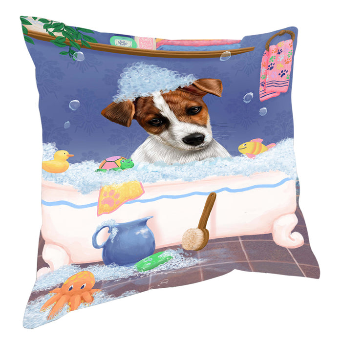 Rub A Dub Dog In A Tub Jack Russell Terrier Dog Pillow with Top Quality High-Resolution Images - Ultra Soft Pet Pillows for Sleeping - Reversible & Comfort - Ideal Gift for Dog Lover - Cushion for Sofa Couch Bed - 100% Polyester, PILA90610