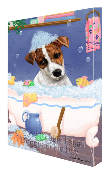 Rub A Dub Dog In A Tub Jack Russell Terrier Dog Canvas Print Wall Art Décor CVS142973