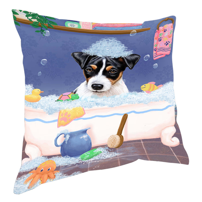 Rub A Dub Dog In A Tub Jack Russell Terrier Dog Pillow with Top Quality High-Resolution Images - Ultra Soft Pet Pillows for Sleeping - Reversible & Comfort - Ideal Gift for Dog Lover - Cushion for Sofa Couch Bed - 100% Polyester, PILA90613