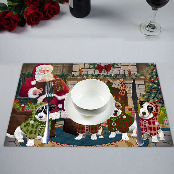 Christmas Cozy Holiday Fire Tails Jack Russell Dogs Placemat