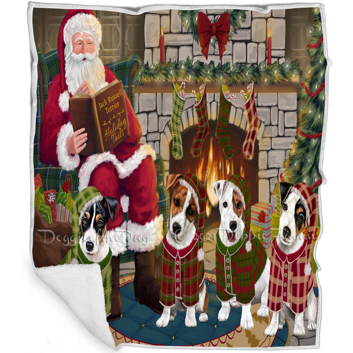 Christmas Cozy Holiday Tails Jack Russell Terriers Dog Blanket BLNKT115608